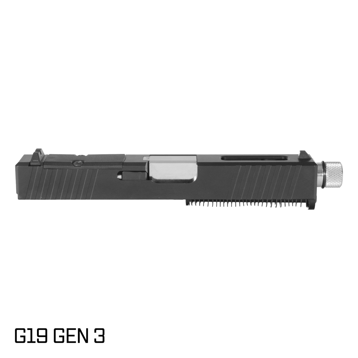 Davidson Defense Paladin Threaded Polished Stainless Barrel G19 Gen 1-3 Compatible 9MM Black RMR Complete Slide Kit