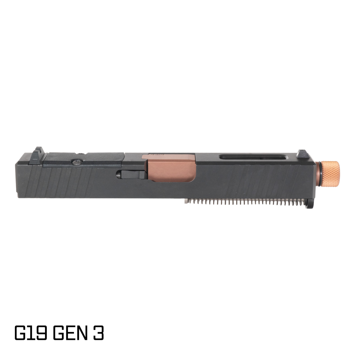 Davidson Defense Paladin Threaded Copper PVD Barrel G19 Gen 1-3 Compatible 9MM Black RMR Complete Slide Kit