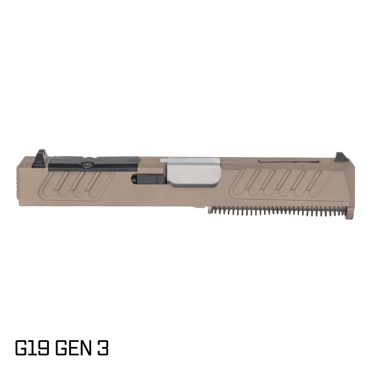 Davidson Defense Stiletto Ported Polished Stainless Barrel G19 Gen 1-3 Compatible 9MM FDE RMR Complete Slide Kit