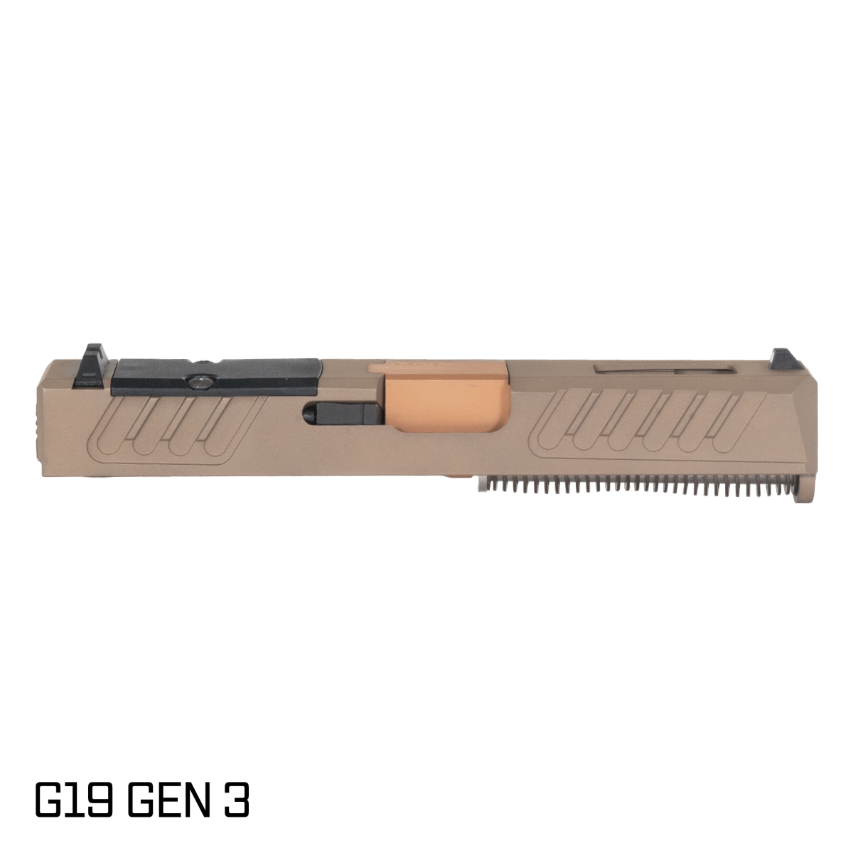 Davidson Defense Stiletto Ported Copper PVD Barrel G19 Gen 1-3 Compatible 9MM FDE RMR Complete Slide Kit