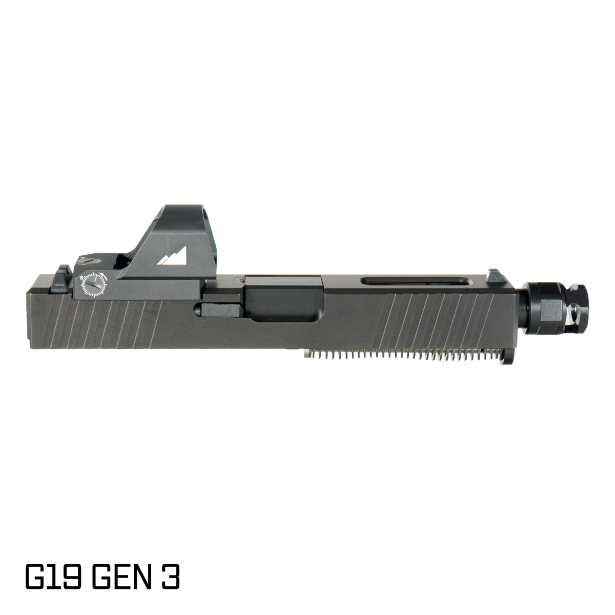 Davidson Defense Paladin Comped Nitride Barrel G19 Gen 1-3 Compatible 9MM Black RMR Complete Slide Kit w/ Northtac F12 Red Dot
