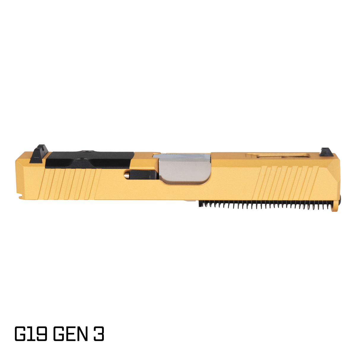 DTT Stiffler MFG Wayfinder Ported Polished Stainless Barrel G19 Gen 1-3 Compatible 9MM Gold RMR Complete Slide Kit