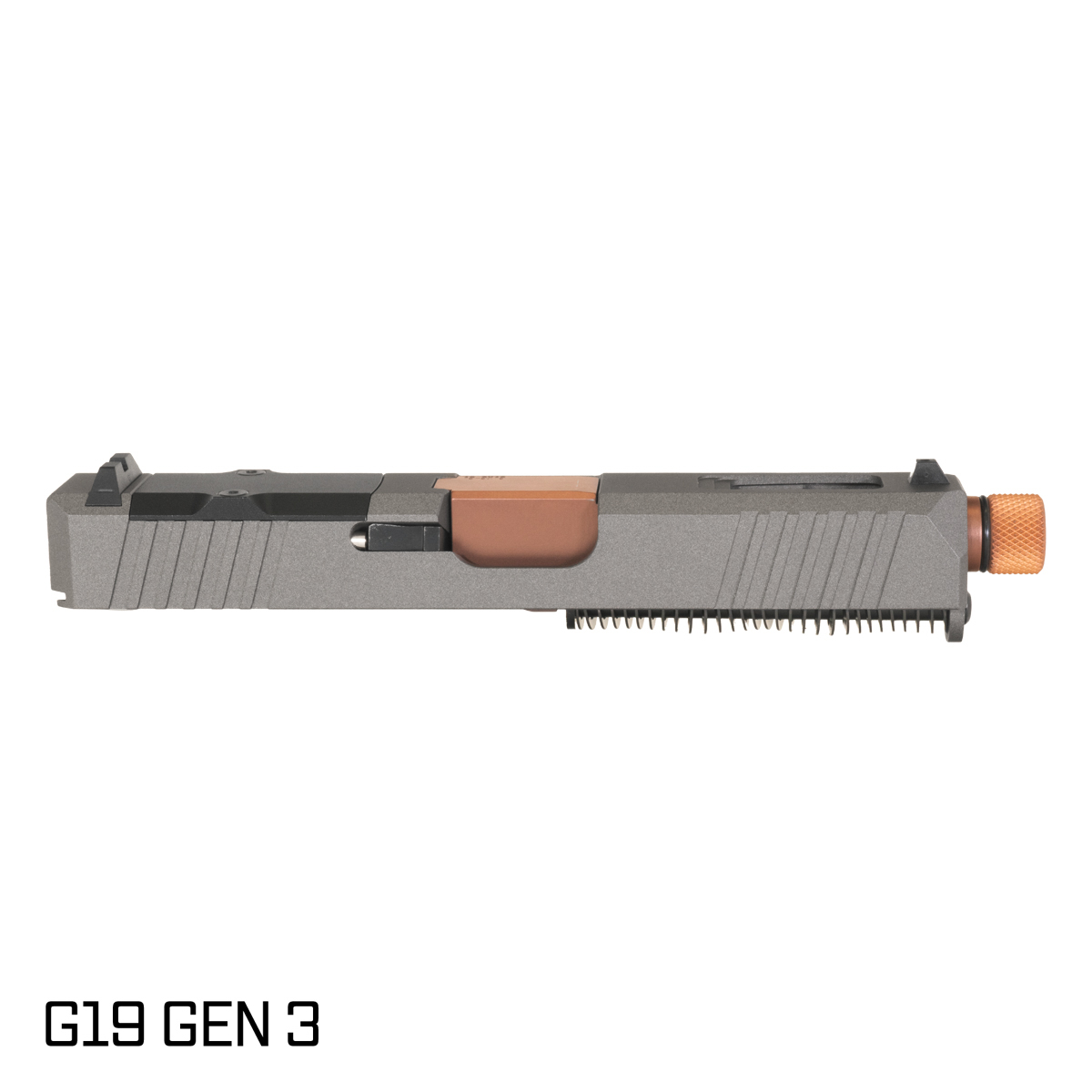 DTT Stiffler MFG Wayfinder Threaded Copper PVD Barrel G19 Gen 1-3 Compatible 9MM Tungsten RMR Complete Slide Kit