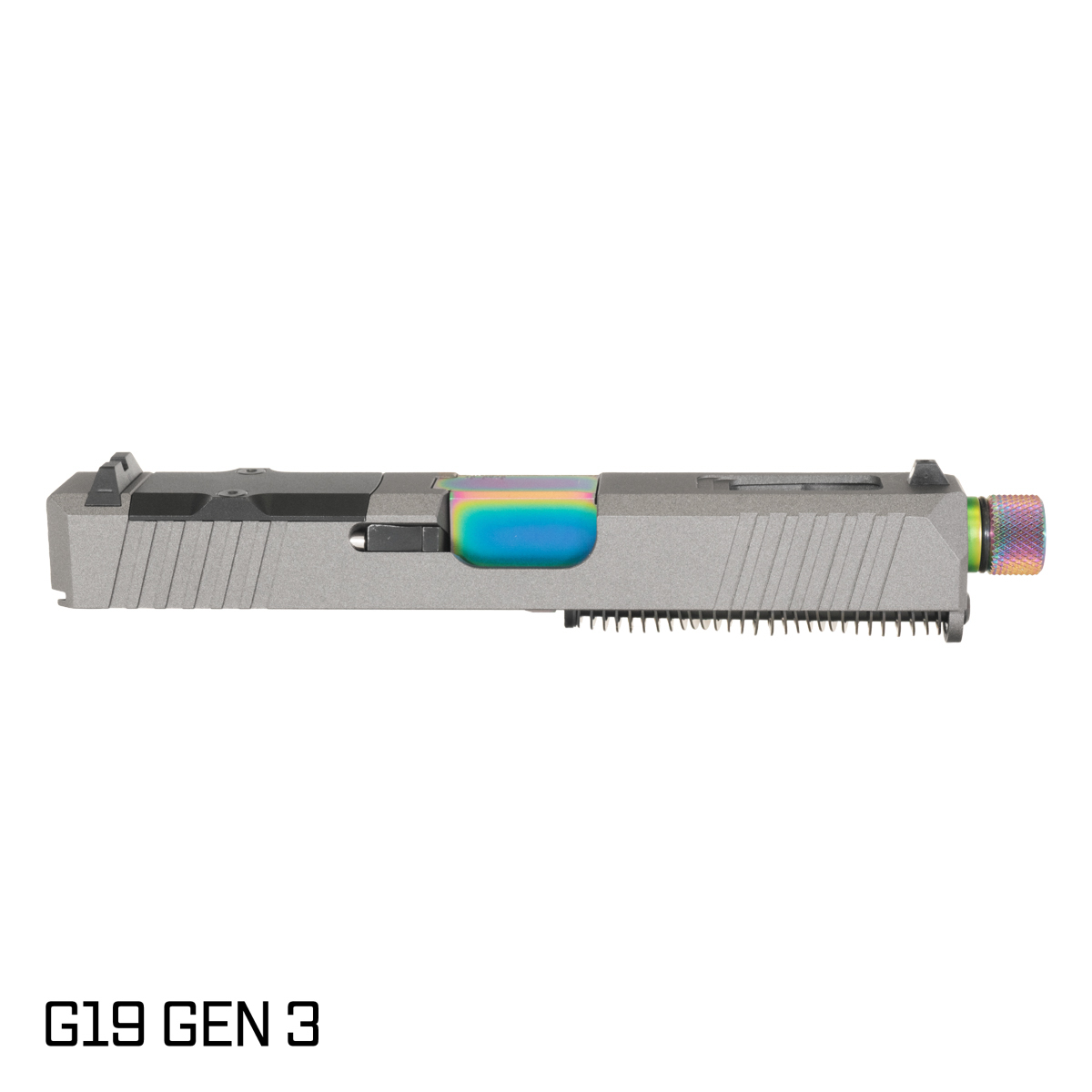 DTT Stiffler MFG Wayfinder Threaded Rainbow PVD Barrel G19 Gen 1-3 Compatible 9MM Tungsten RMR Complete Slide Kit