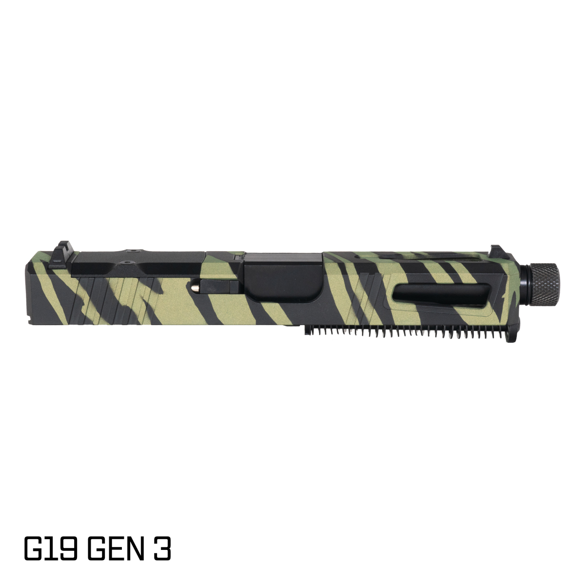 DTT Stiffler MFG Lionheart Threaded Nitride Barrel G19 Gen 1-3 Compatible 9MM Tiger Strike Crocodile RMR Complete Slide Kit