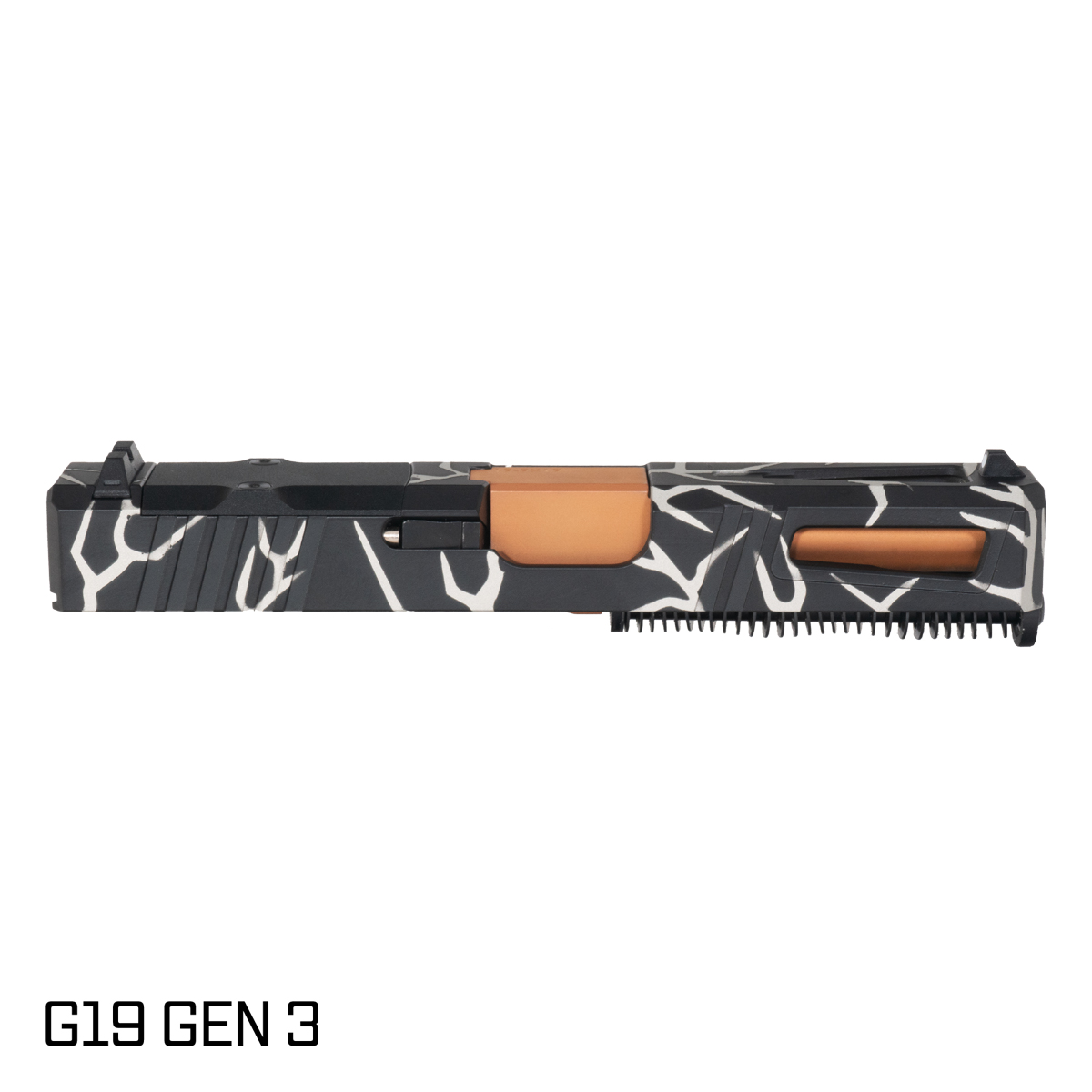 DTT Stiffler MFG Lionheart Crowned Copper PVD Barrel G19 Gen 1-3 Compatible 9MM Stainless Lighting RMR Complete Slide Kit