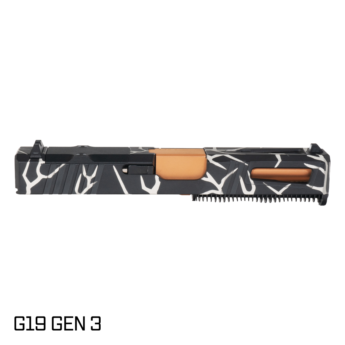 DTT Stiffler MFG Lionheart Ported Copper PVD Barrel G19 Gen 1-3 Compatible 9MM Stainless Lightning RMR Complete Slide Kit