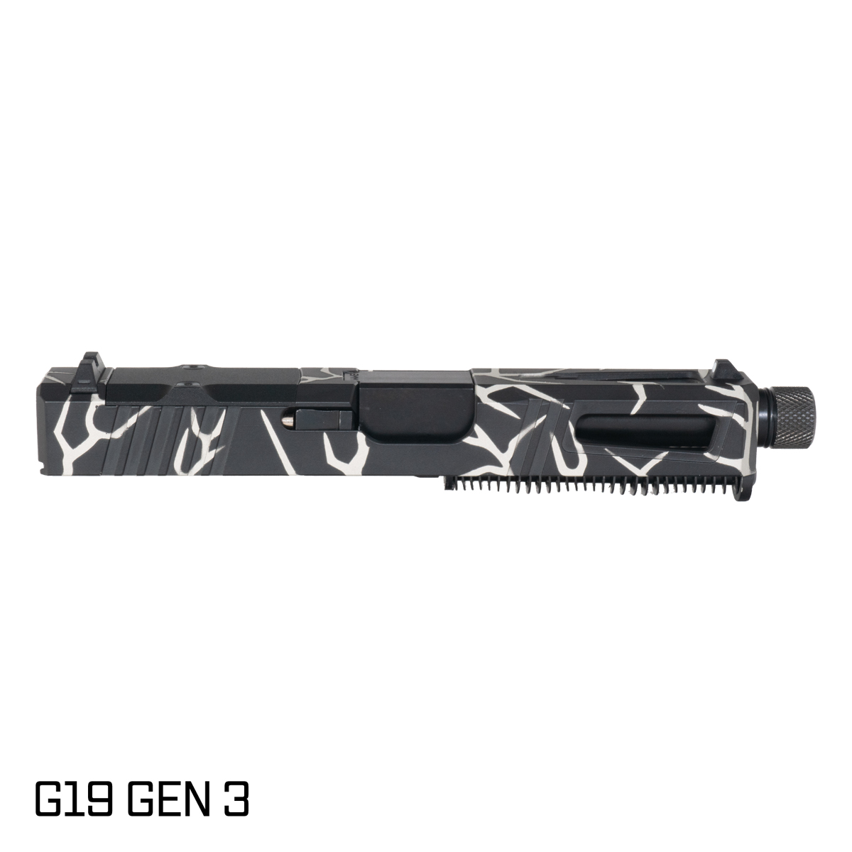 DTT Stiffler MFG Lionheart Threaded Nitride Barrel G19 Gen 1-3 Compatible 9MM Stainless Lightning RMR Complete Slide Kit