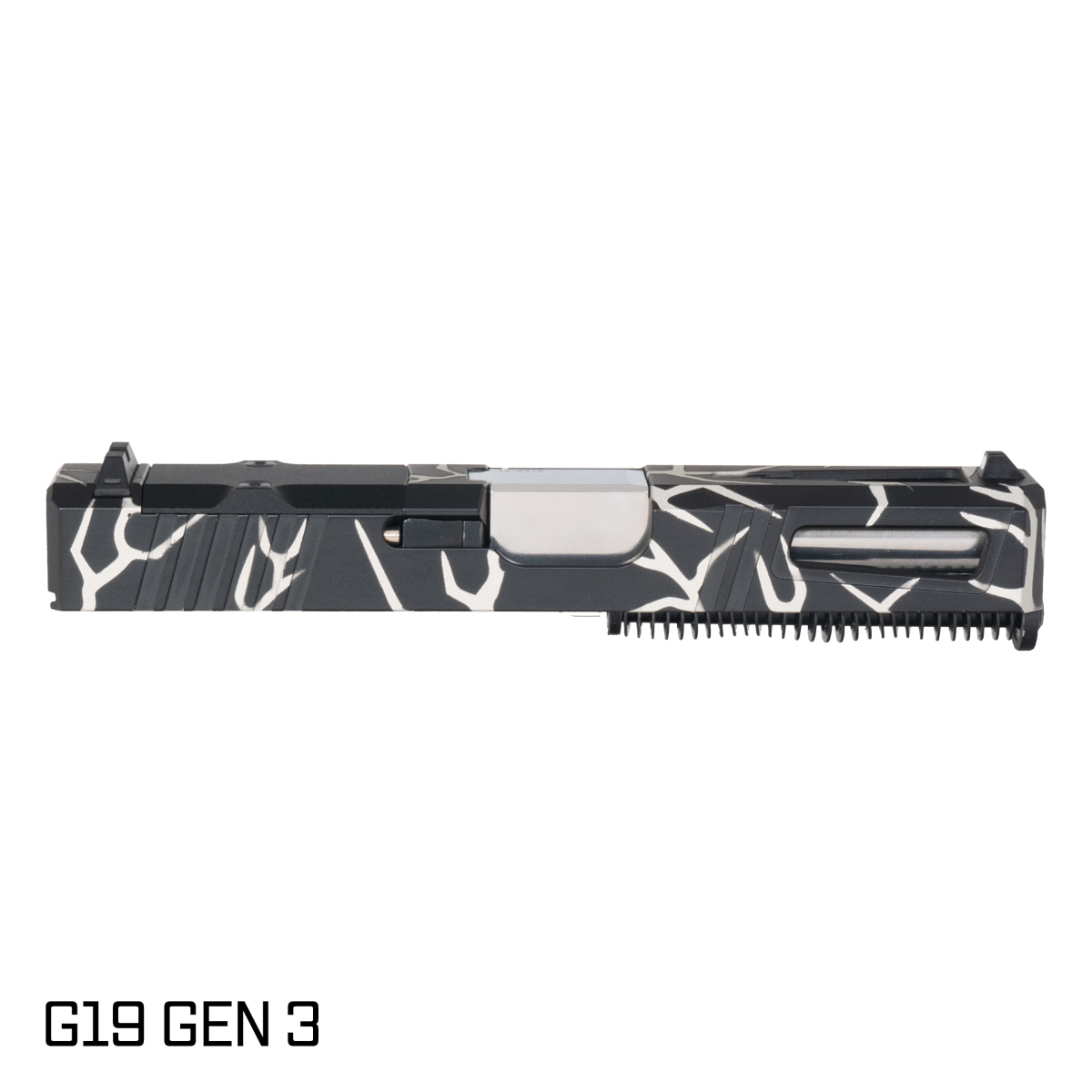 DTT Stiffler MFG Lionheart Ported Polished Stainless Barrel G19 Gen 1-3 Compatible 9MM Stainless Lightning RMR Complete Slide Kit