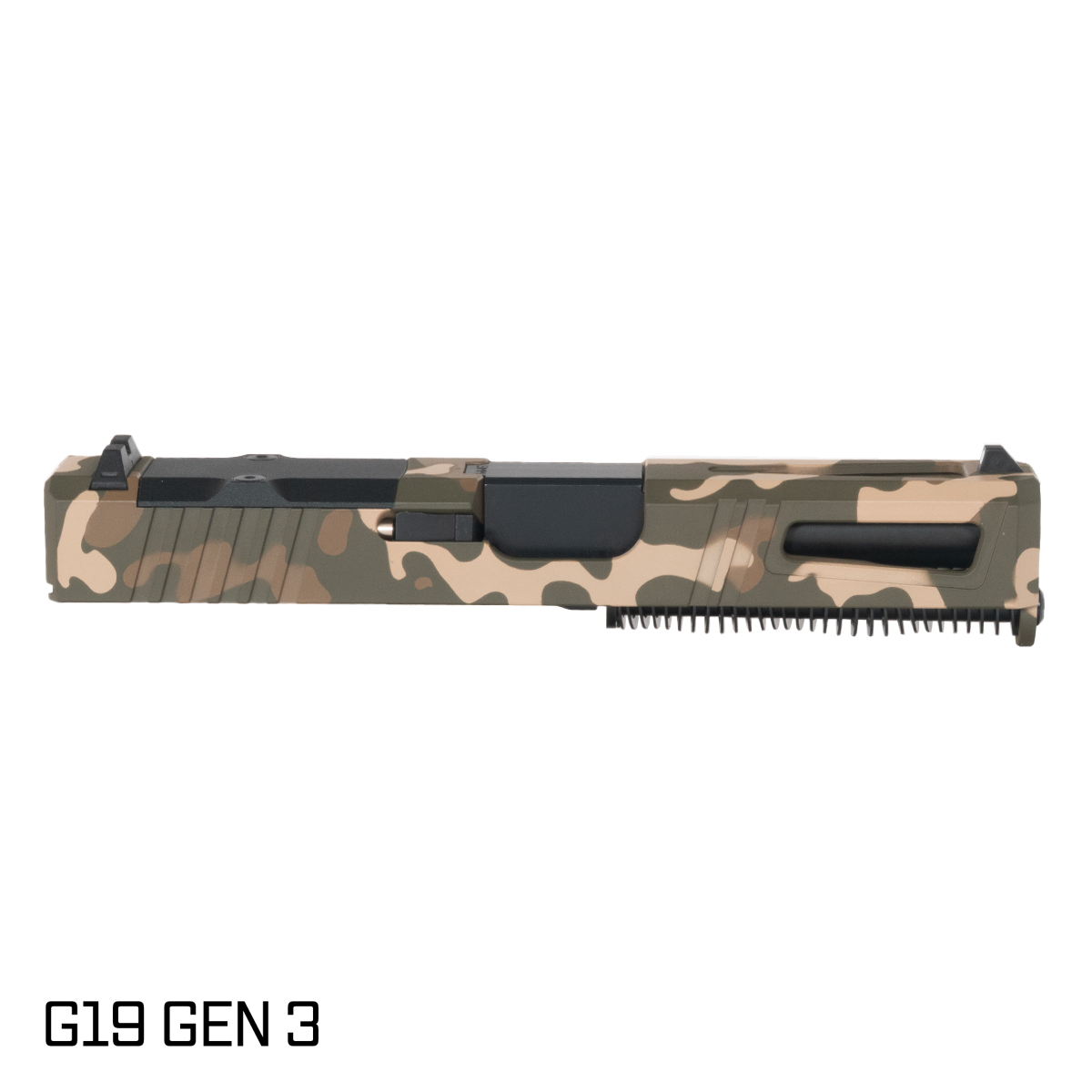 DTT Stiffler MFG Lionheart Ported Nitride Barrel G19 Gen 1-3 Compatible 9MM OD Camo RMR Complete Slide Kit