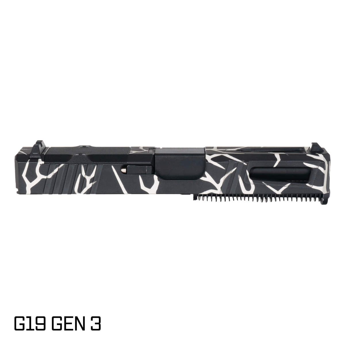 DTT Stiffler MFG Lionheart Crowned Nitride Barrel G19 Gen 1-3 Compatible 9MM Stainless Lightning RMR Complete Slide Kit