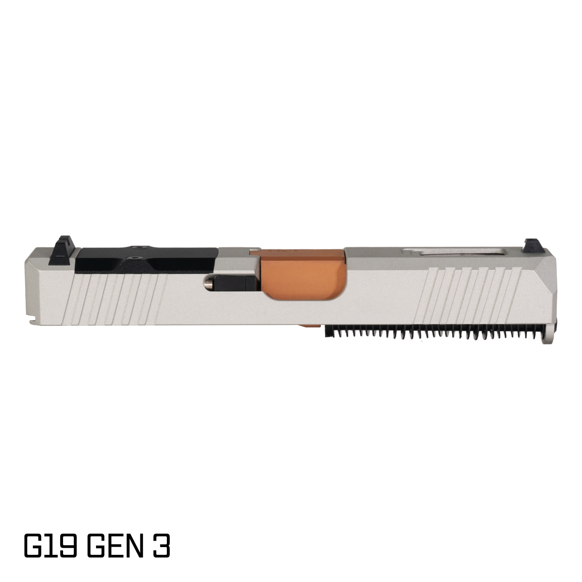 DTT Stiffler MFG Wayfinder Ported Copper PVD Barrel G19 Gen 1-3 Compatible 9MM 17-4 Stainless Steel Shimmer Aluminum Cerakote Complete Slide Kit