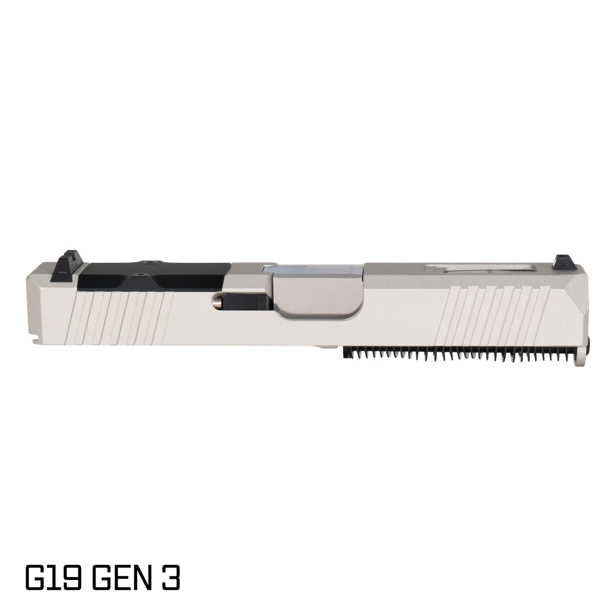 DTT Stiffler MFG Wayfinder Ported Polished Stainless Barrel G19 Gen 1-3 Compatible 9MM 17-4 Stainless Steel Shimmer Aluminum Cerakote Complete Slide Kit