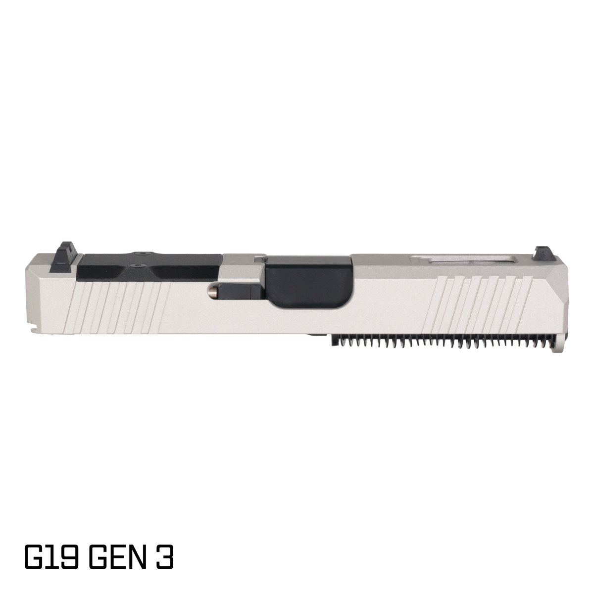 DTT Stiffler MFG Wayfinder Crowned Nitride Barrel G19 Gen 1-3 Compatible 9MM 17-4 Stainless Steel Shimmer Aluminum Cerakote Complete Slide Kit