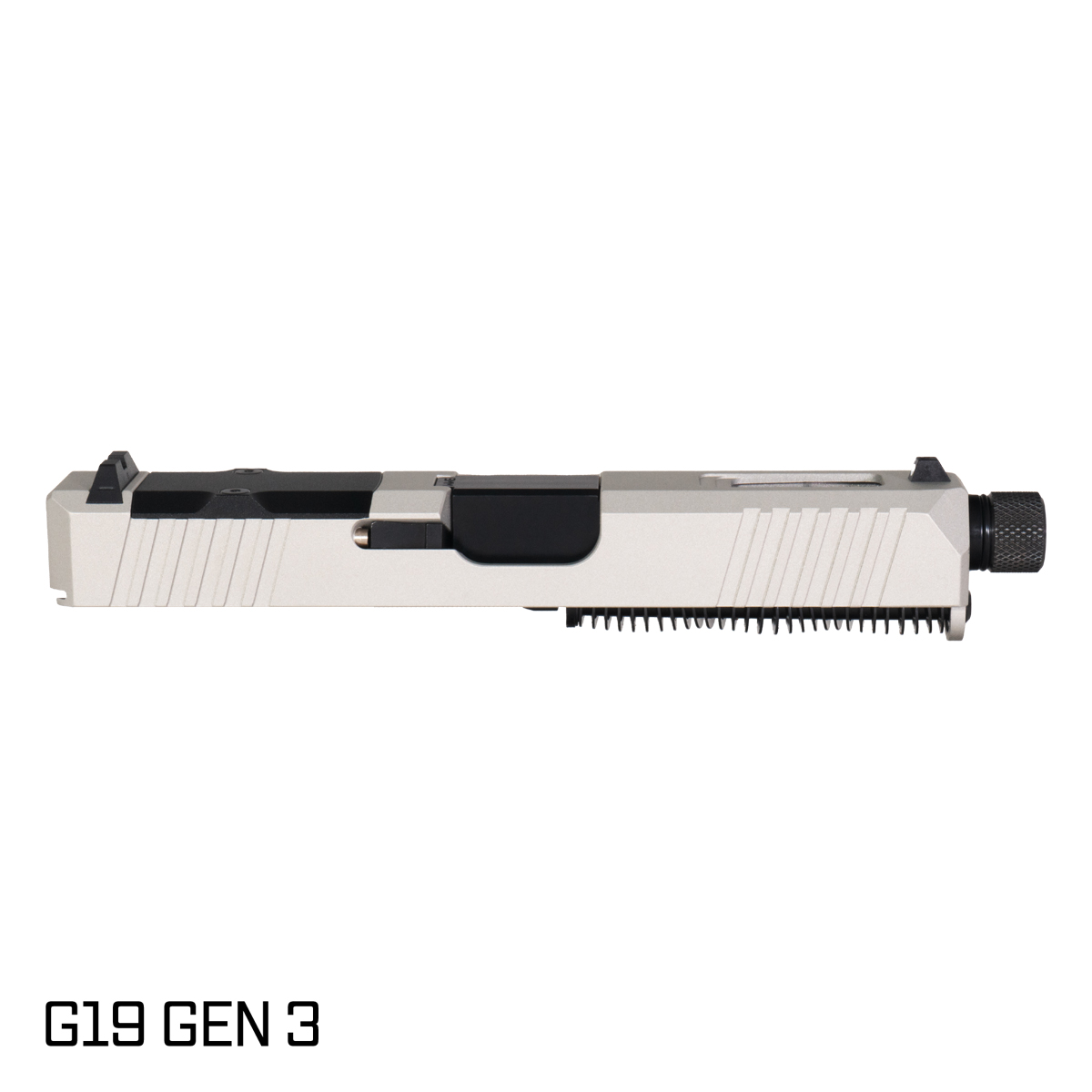 DTT Stiffler MFG Wayfinder Threaded Nitride Barrel G19 Gen 1-3 Compatible 9MM 17-4 Stainless Steel Shimmer Aluminum Cerakote Complete Slide Kit