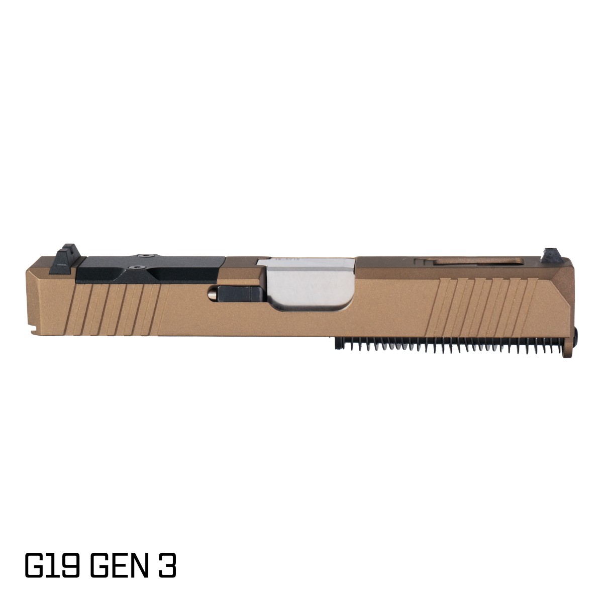 DTT Stiffler MFG Wayfinder Ported Polished Stainless Barrel G19 Gen 1-3 Compatible 9MM 17-4 Stainless Steel  Burnt Bronze Cerakote Complete Slide Kit