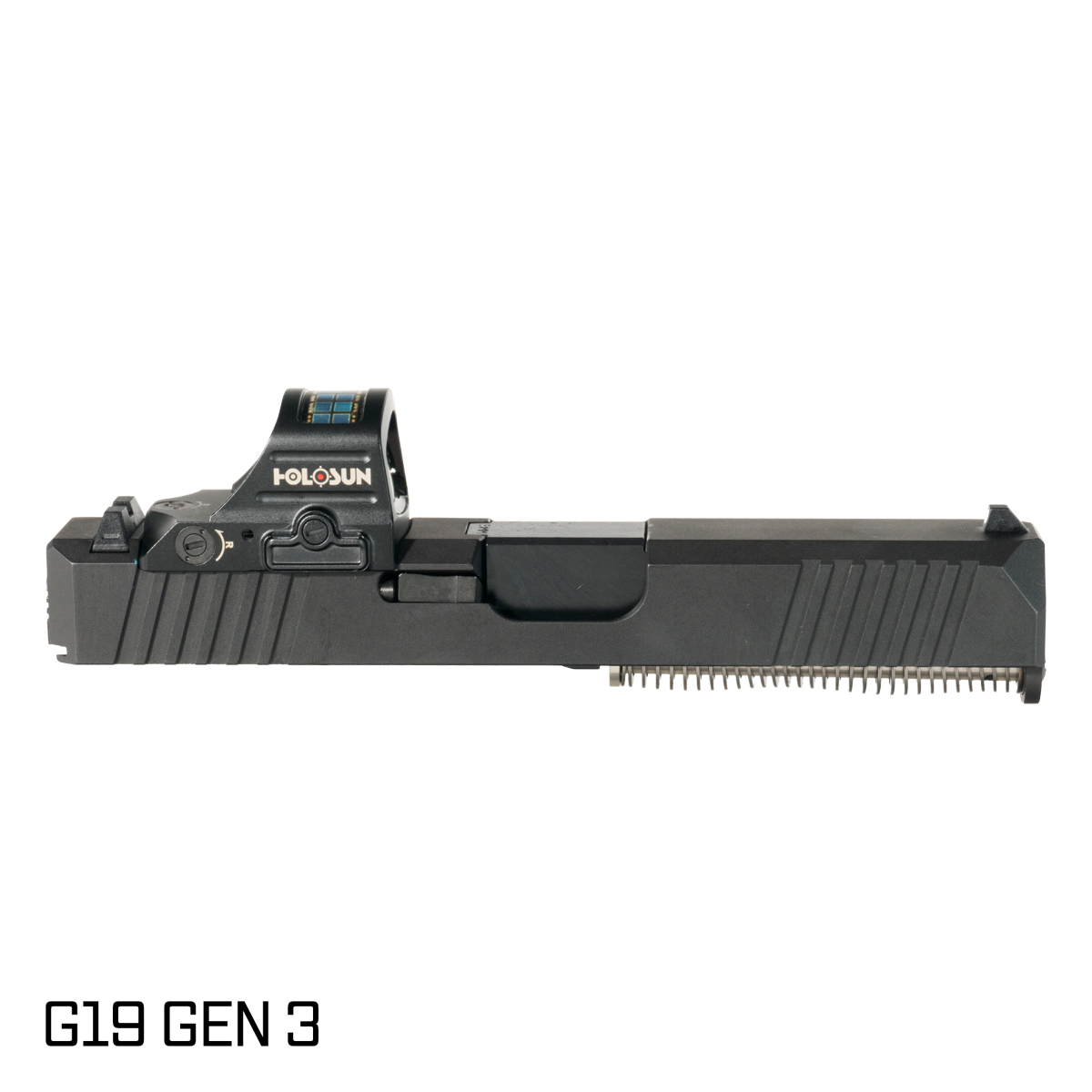DTT Stiffler MFG Valkyrie Nitride Barrel G19 Gen 1-3 Compatible 9MM Black RMR Complete Slide Kit, Holosun 507C-X2 Red Dot