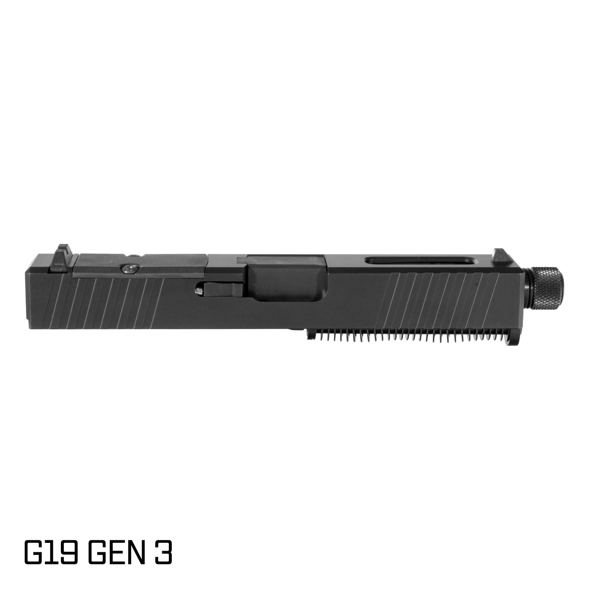 Davidson Defense Paladin Threaded Nitride Barrel G19 Gen 1-3 Compatible 9MM 416R Stainless Steel Honeycomb Fluting Black Nitride Complete Slide Kit