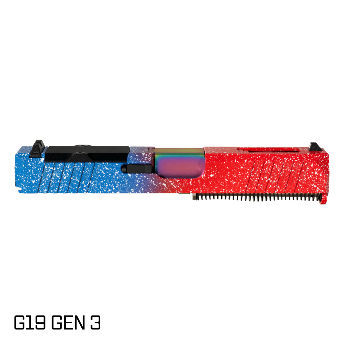 DTT Stiffler MFG Wayfinder Rainbow PVD Barrel G19 Gen 1-3 Compatible 9MM USA Cerakote Complete Slide Kit