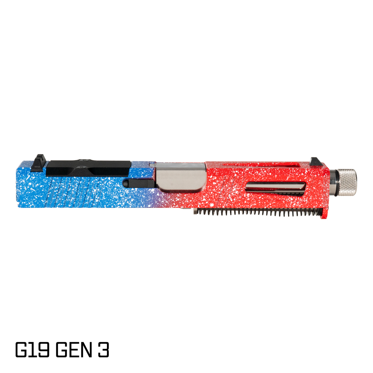 DTT Stiffler MFG Lionheart Threaded Polished Stainless Barrel G19 Gen 1-3 Compatible 9MM 17-4 Stainless Steel Top Window Cut USA Cerakote Complete Slide Kit