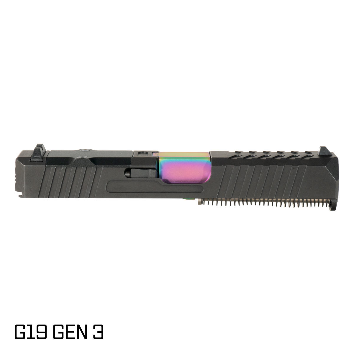 DTT Stiffler MFG Helios Crowned Rainbow PVD G19 Gen 1-3 9MM Optics Cut Slide Kit