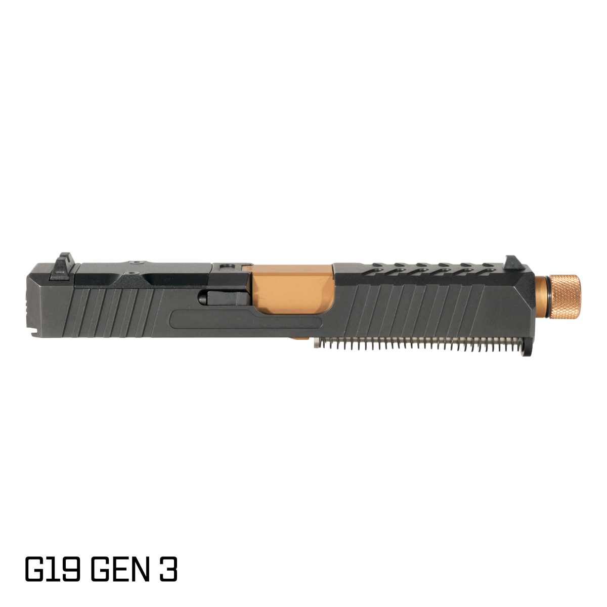 DTT Stiffler MFG Helios Threaded Copper PVD 9MM Barrel G19 Gen 1-3 Slide Kit