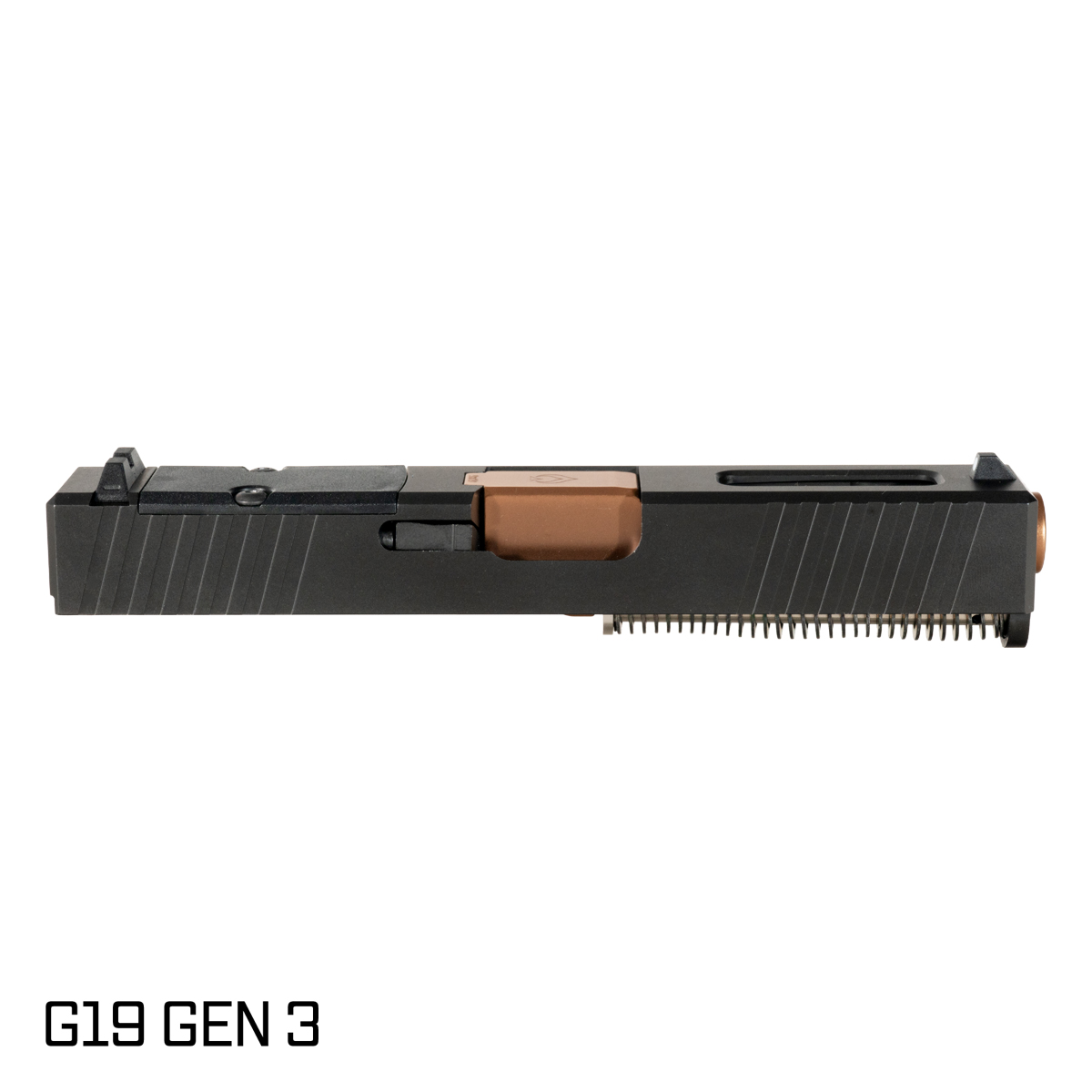 Davidson Defense Paladin Crowned Copper PVD Barrel G19 Gen 1-3 Compatible 9MM Black RMR Preassembled Complete Slide