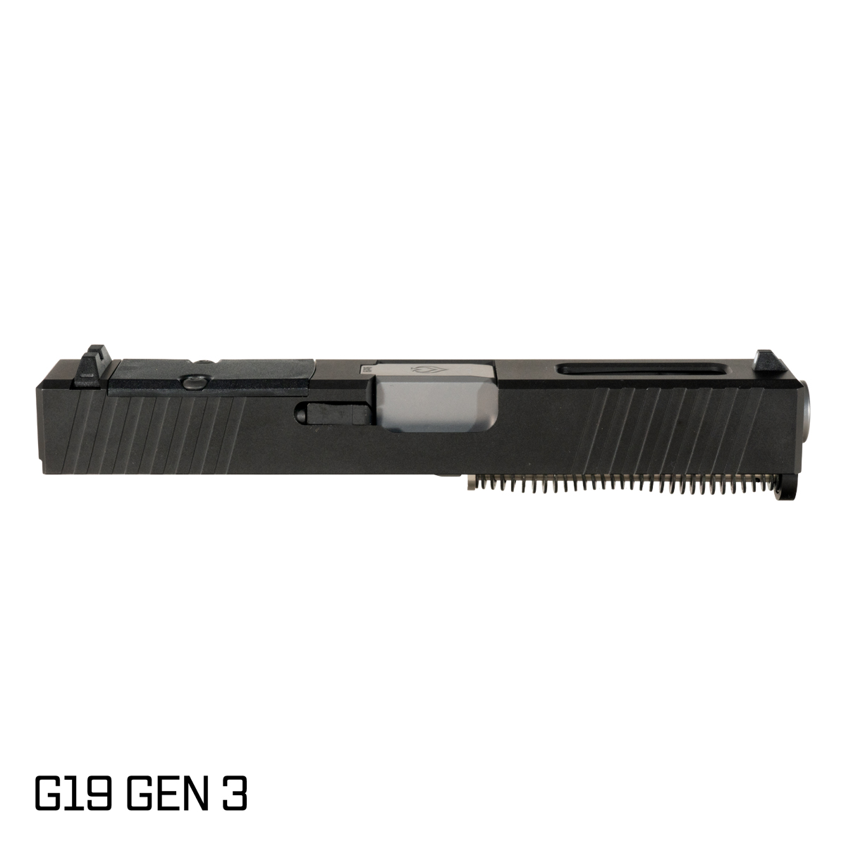 Davidson Defense Paladin Crowned Light Gray PVD Barrel G19 Gen 1-3 Compatible 9MM Black RMR Complete Slide Kit
