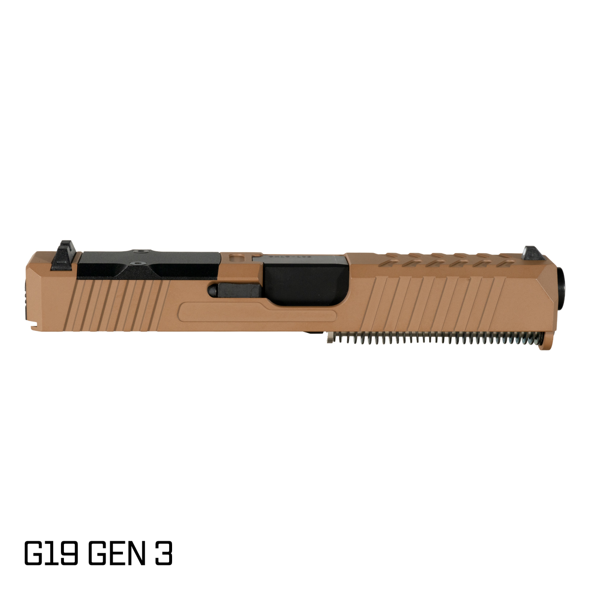 DTT Stiffler MFG Helios Nitride Barrel G19 Gen 1-3 Compatible 9MM Copper Brown RMR Complete Slide Kit
