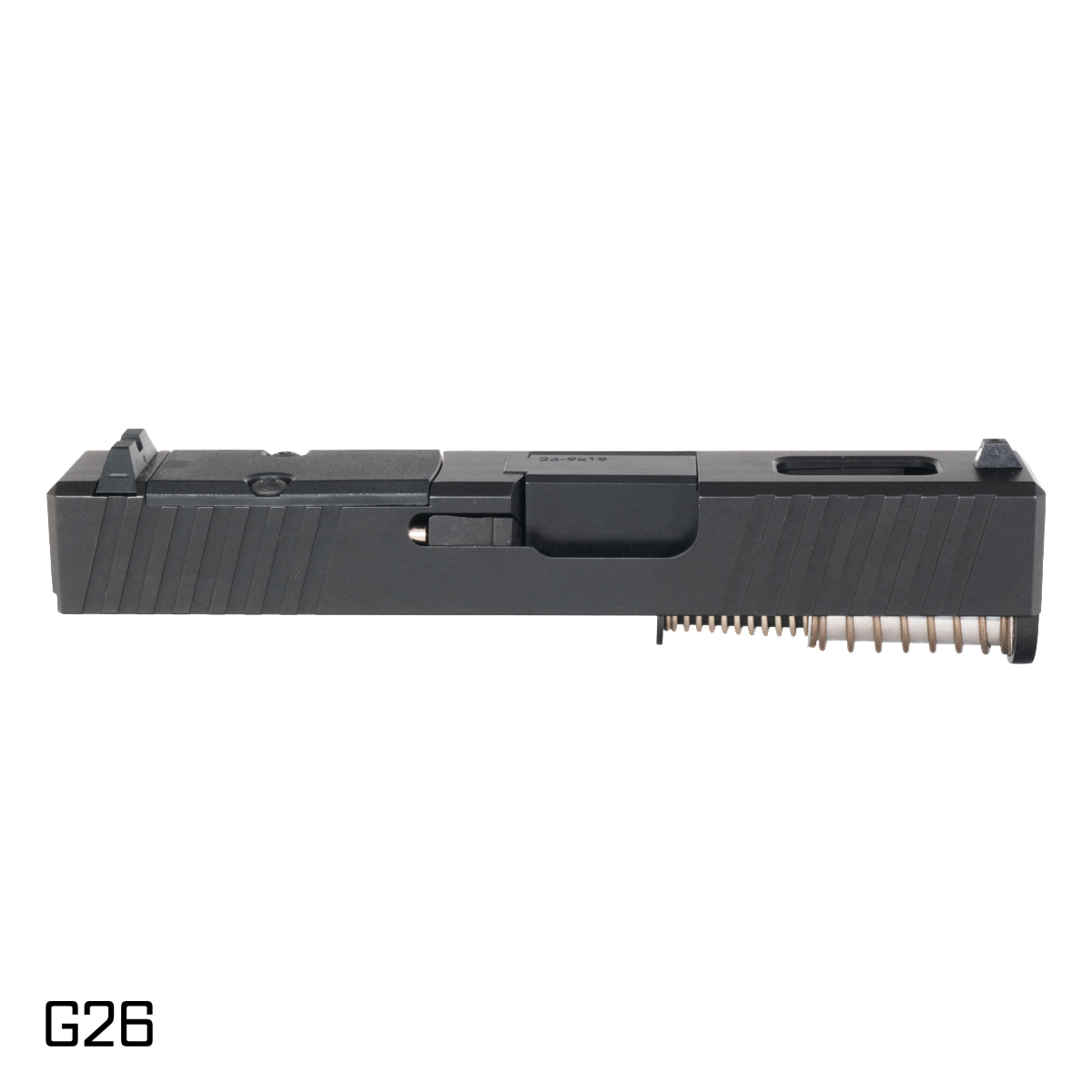 Davidson Defense Nova Crowned Black Nitride Barrel G26 Gen 1-3 Compatible 9MM Black RMS Complete Slide Kit