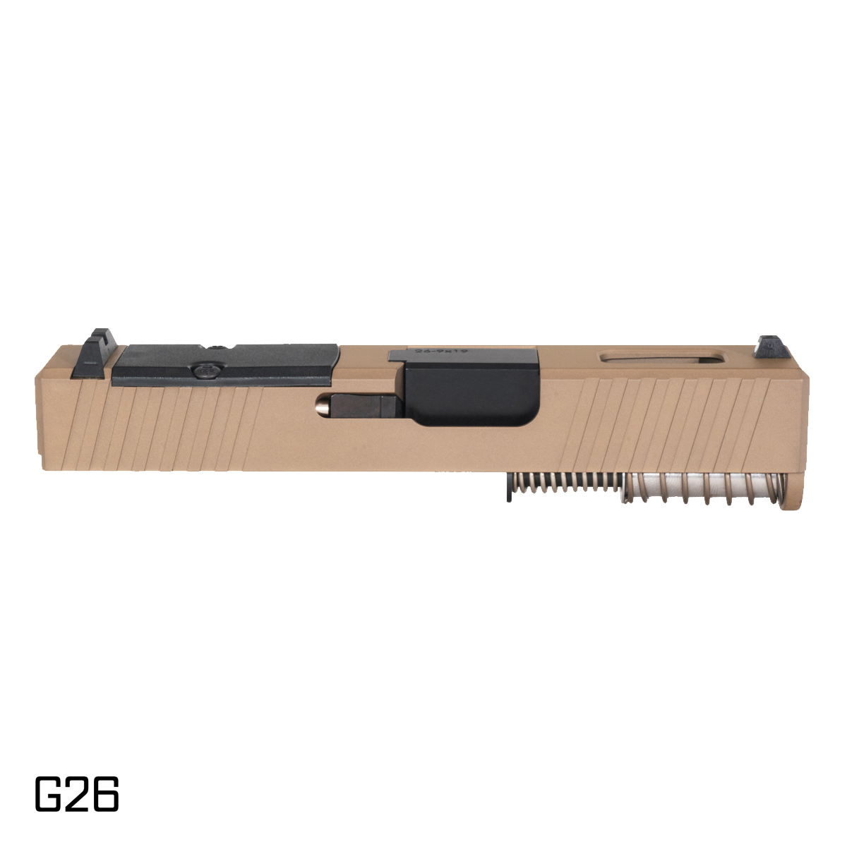 Davidson Defense Nova Ported Black DLC Barrel G26 Gen 1-3 Compatible 9MM FDE RMS Complete Slide Kit