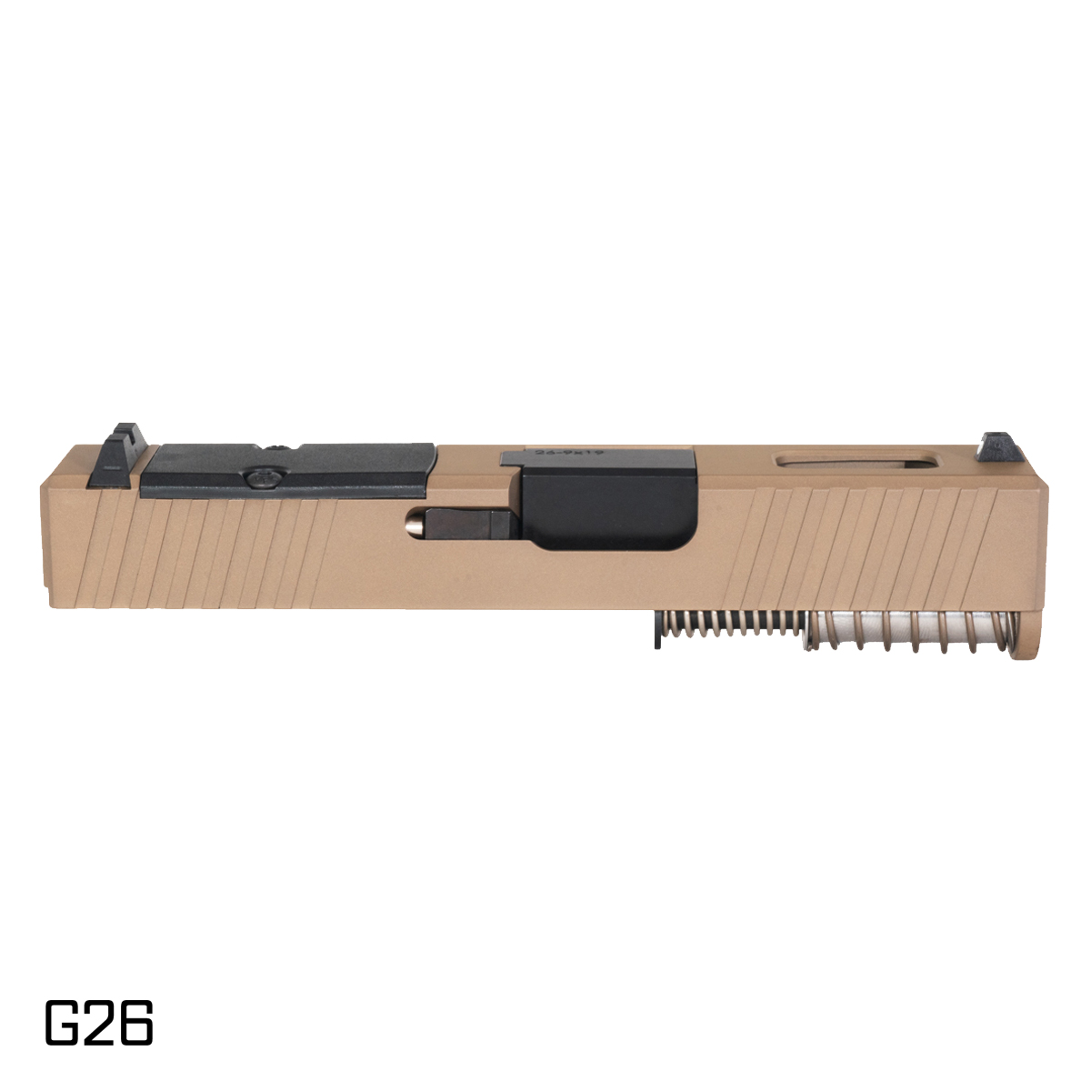 Davidson Defense Nova Crowned Black Nitride Barrel G26 Gen 1-3 Compatible 9MM FDE RMS Complete Slide Kit