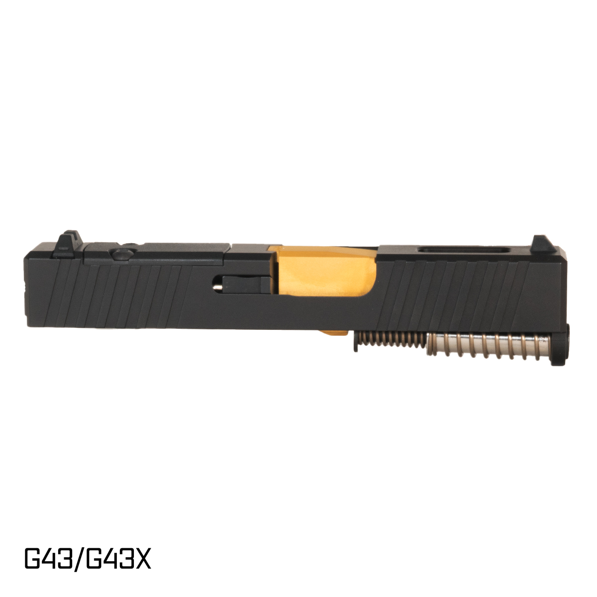 Davidson Defense Sentinel Ported Gold TiN Barrel G43 Compatible 9MM Black RMSc Window Cut Complete Slide Kit