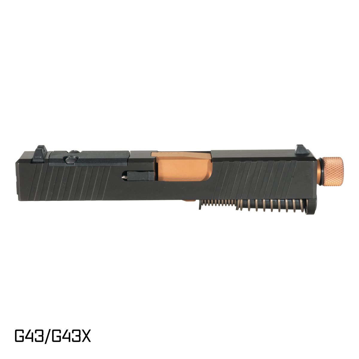 Davidson Defense Sentinel Threaded Copper PVD Barrel G43 Gen 1-3 Compatible 9MM 416R Stainless Steel Black Nitride Complete Slide Kit