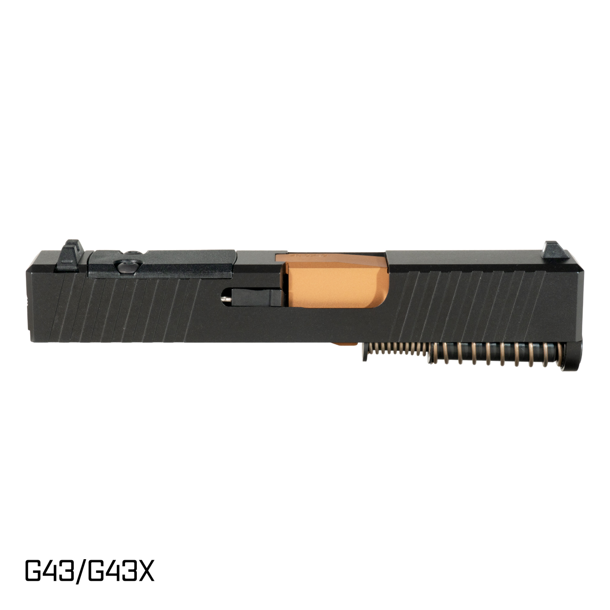 Davidson Defense Sentinel Crowned Copper PVD Barrel G43 Gen 1-3 Compatible 9MM 416R Stainless Steel Black Nitride Complete Slide Kit