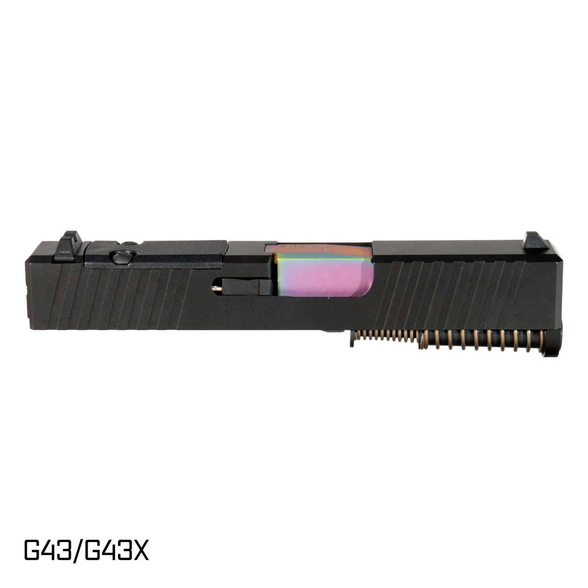 Davidson Defense Sentinel Crowned Rainbow PVD Barrel G43 Gen 1-3 Compatible 9MM 416R Stainless Steel Black Nitride Complete Slide Kit