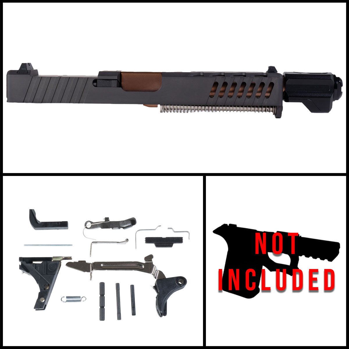 DTT 'Sundevil' 9mm Full Pistol Build Kit (Everything Minus Frame) - Glock 17 Gen 1-3 Compatible