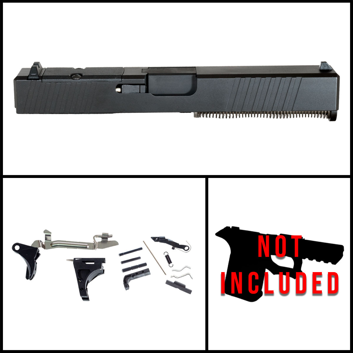 DTT Hole-in-One Glock G17 Compatible Full Pistol Build Kit (Everything Minus Frame)