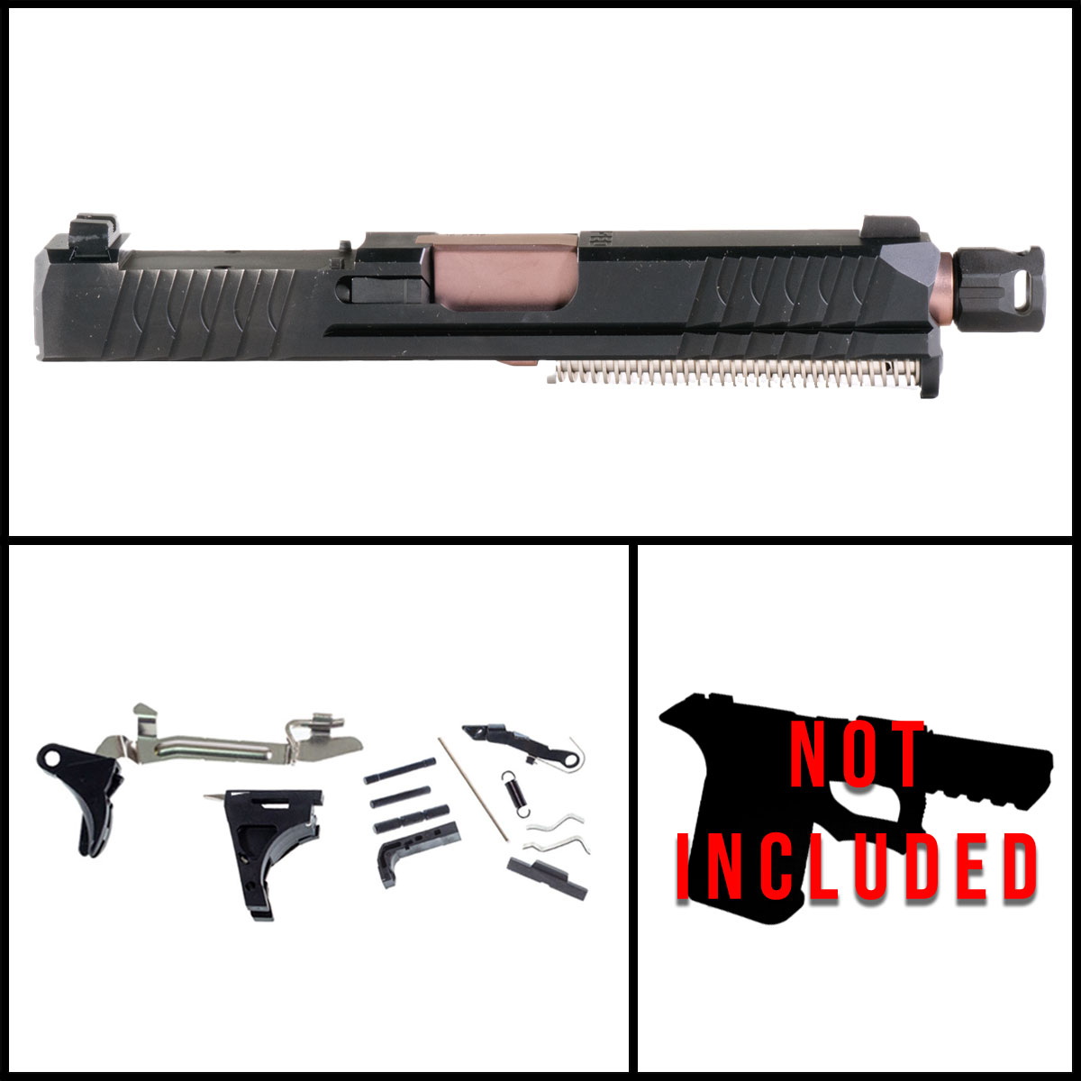 DD 'Mach Charger' 9mm Full Pistol Build Kit (Everything Minus Frame) - Glock 19 Gen 1-3 Compatible