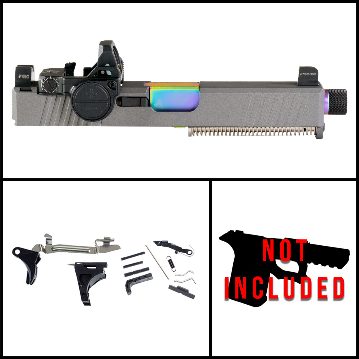 DTT 'Spectrum Scales' 9mm Full Pistol Build Kit (Everything Minus Frame) - Glock 19 Gen 1-3 Compatible