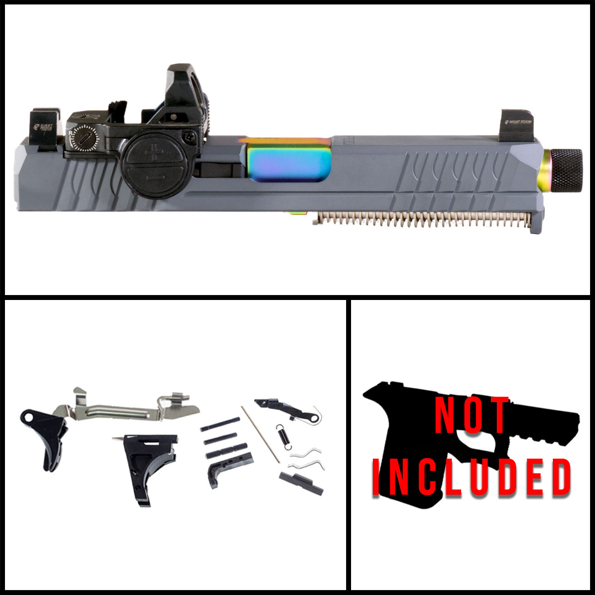 DD 'Plasma Cannon' 9mm Full Pistol Build Kit (Everything Minus Frame) - Glock 19 Gen 1-3 Compatible