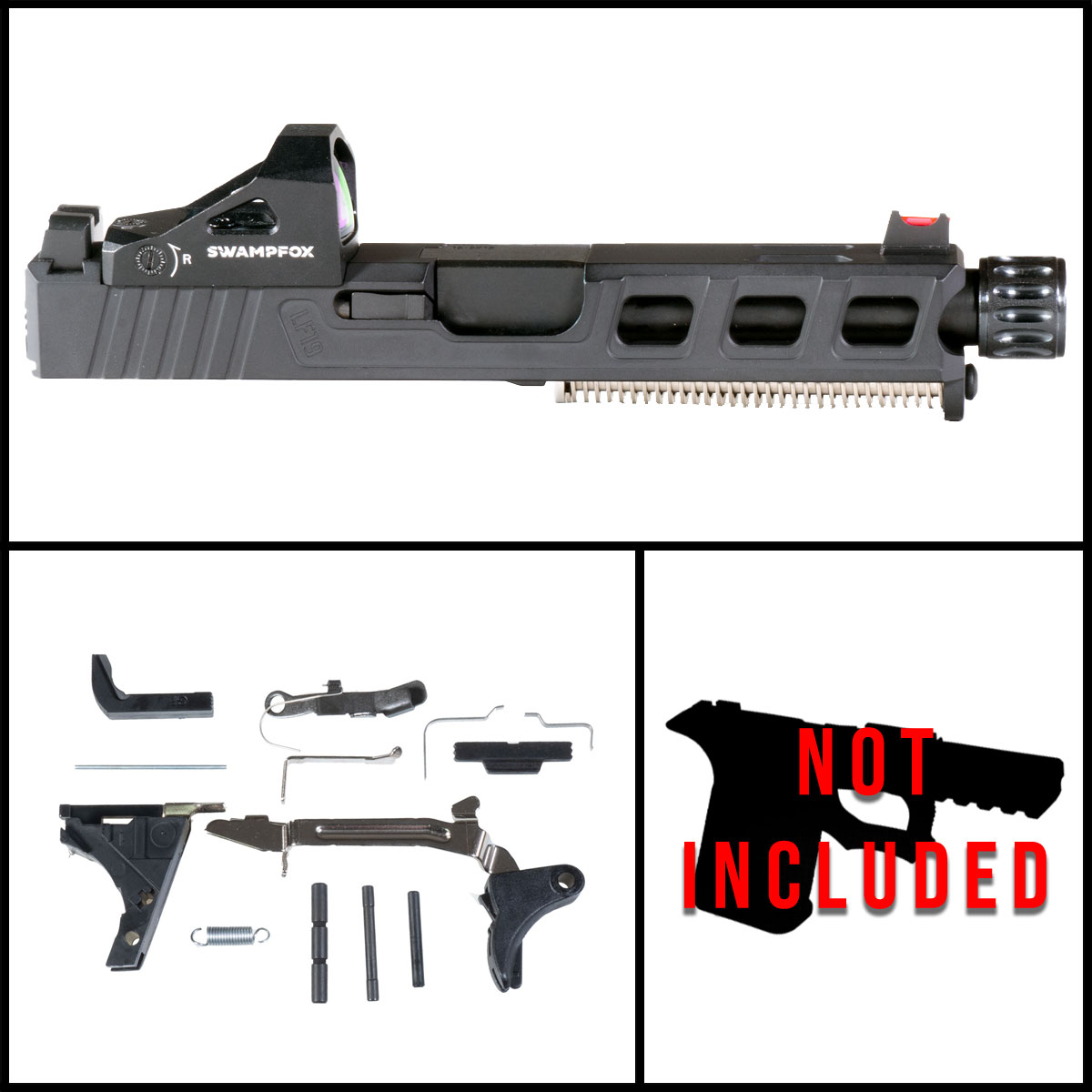 Glock® 17 Compatible Pistol Build Kit w/ FDE Front & Rear Serrated Slide