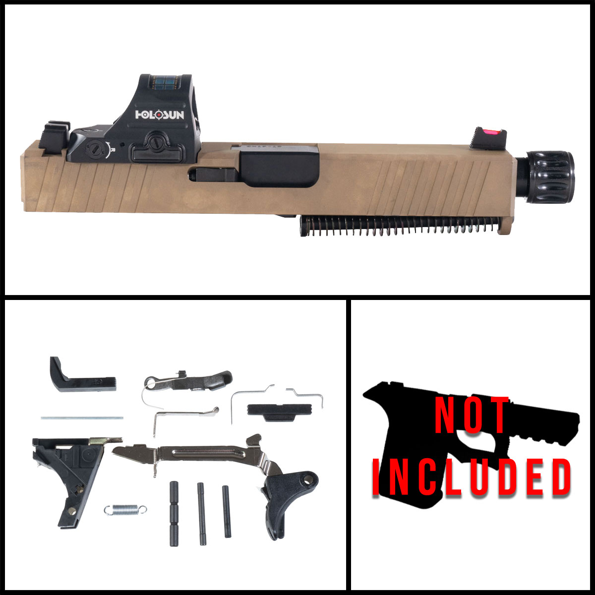 MMC 'Caelum w/Red Dot' 9mm Full Pistol Build Kit (Everything Minus Frame) - Glock 19 Compatible