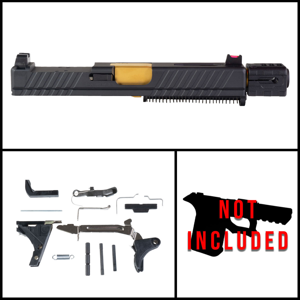 MMC 'Fanrong w/ Sylvan Arms Compensator' 9mm Full Pistol Build Kit (Everything Minus Frame) - Glock 19 Gen 1-3 Compatible