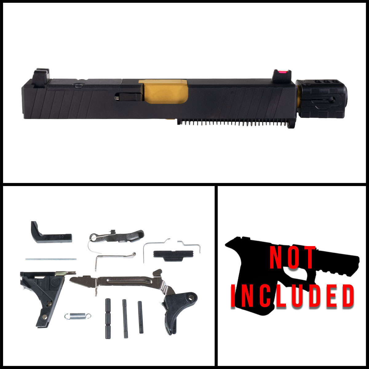 DTT 'Pum w/ Sylvan Arms Compensator' 9mm Full Pistol Build Kit (Everything Minus Frame) - Glock 19 Gen 1-3 Compatible