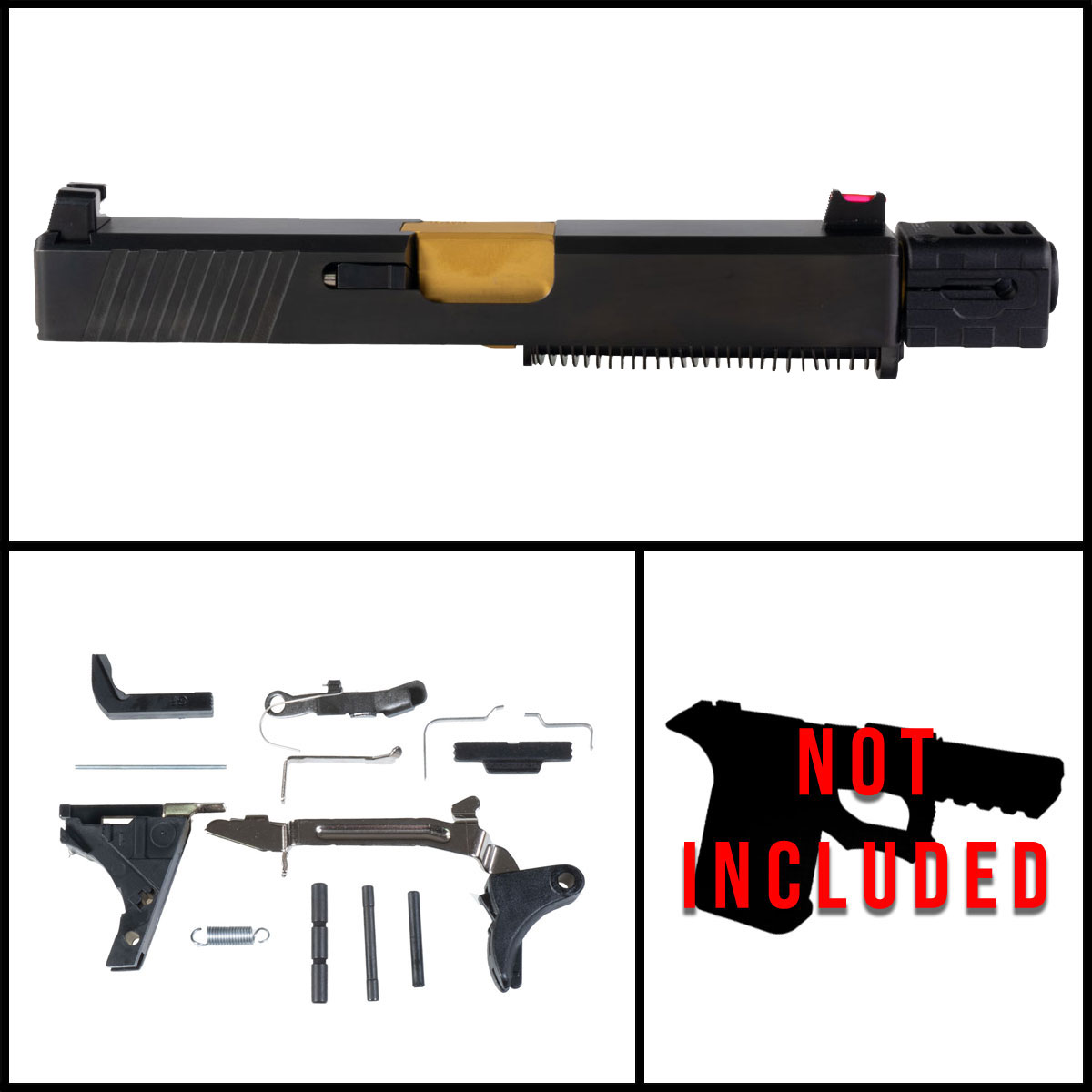 DDS 'Boum w/ Sylvan Arms Compensator' 9mm Full Pistol Build Kit (Everything Minus Frame) - Glock 19 Gen 1-3 Compatible