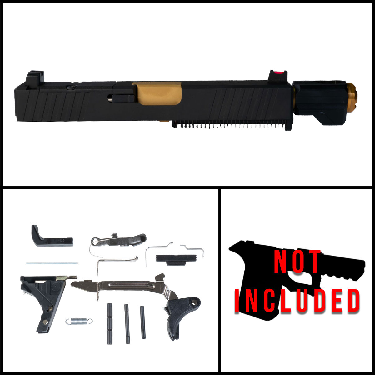 DTT 'Bam w/ Tyrant Designs Compensator' 9mm Full Pistol Build Kit (Everything Minus Frame) - Glock 19 Gen 1-3 Compatible