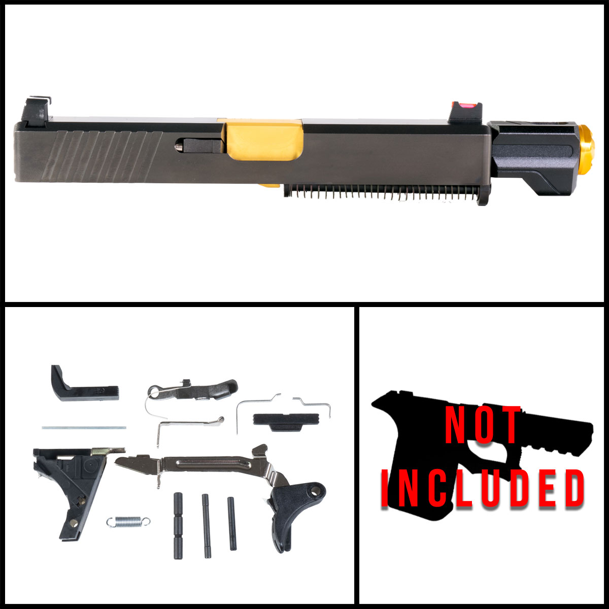 DTT 'Geschoss w/ Tyrant Designs Compensator' 9mm Full Pistol Build Kit (Everything Minus Frame) - Glock 19 Gen 1-3 Compatible