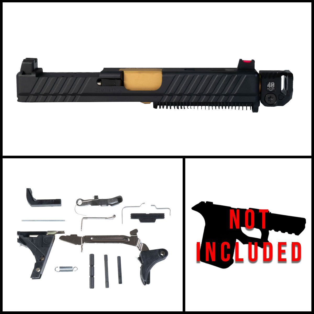 DTT 'Pugna w/ Strike Industries Compensator' 9mm Full Pistol Build Kit (Everything Minus Frame) - Glock 19 Gen 1-3 Compatible