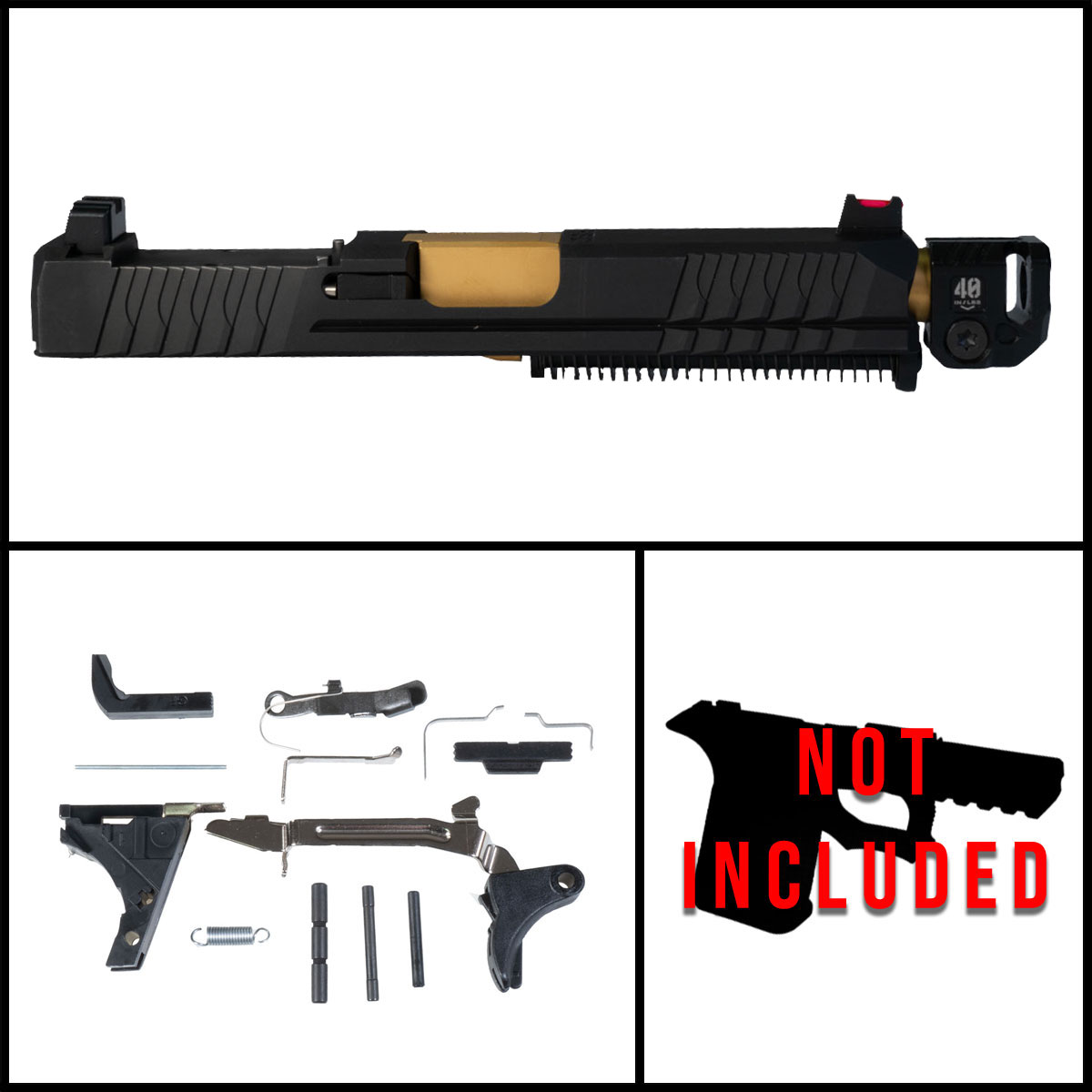 DDS 'Hasta w/ Strike Industries Compensator' 9mm Full Pistol Build Kit (Everything Minus Frame) - Glock 19 Gen 1-3 Compatible